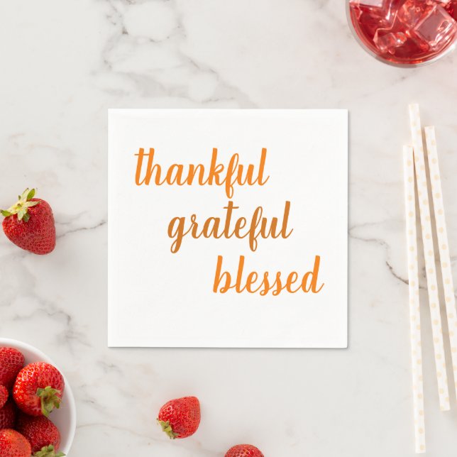 Serviette En Papier Thankful Grateful Blessed Thanksgiving (En situation)