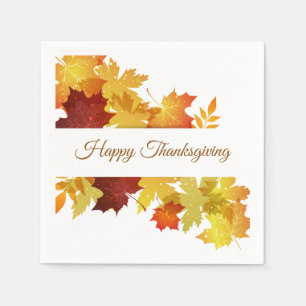Serviette En Papier Thanksgiving Autumn Leaves Napkin