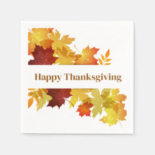 Serviette En Papier Thanksgiving Autumn Leaves Napkin