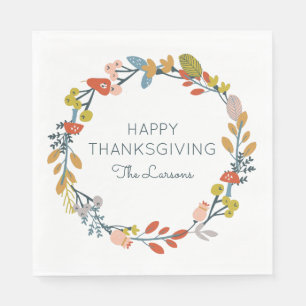 Serviette En Papier Thanksgiving botanique de chute