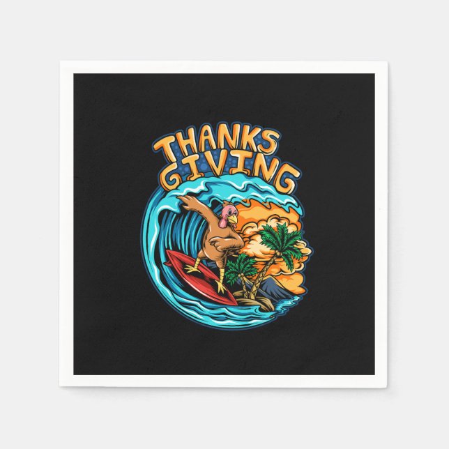 Serviette En Papier thanksgiving dinde de vacances chevaucher une plan (Devant)