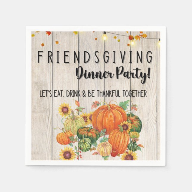 Serviette En Papier Thanksgiving Friendsgiving Cocktail Napkins (Devant)