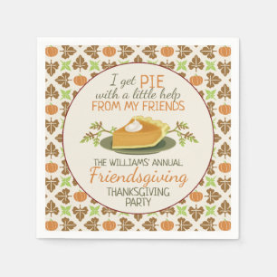 Serviette En Papier Thanksgiving Friendsgiving Party Citrouille Pie Fu