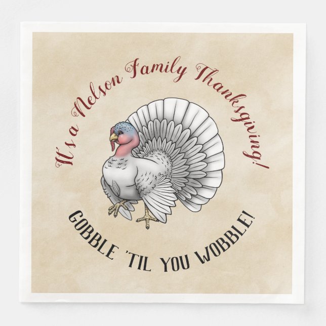 Serviette En Papier Thanksgiving "Gobble "Jusqu'à ce que vous tourbill (Devant)