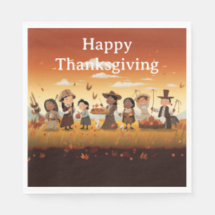Serviette En Papier Thanksgiving Kids 12 Papier
