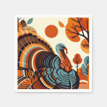 Thanksgiving Mid-Century moderne Napkin