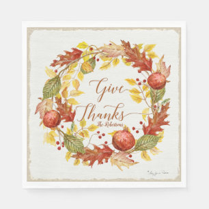 Serviette En Papier Thanksgiving Remerciez Pomegrana Fall Leaves