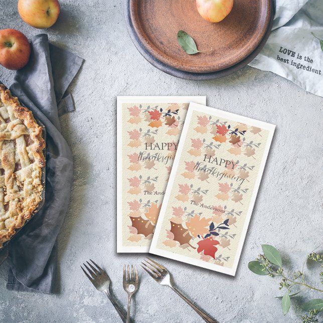 Serviette En Papier Thanksgiving Rustic Fall Vibes Personnaliser le no (Créateur téléchargé)