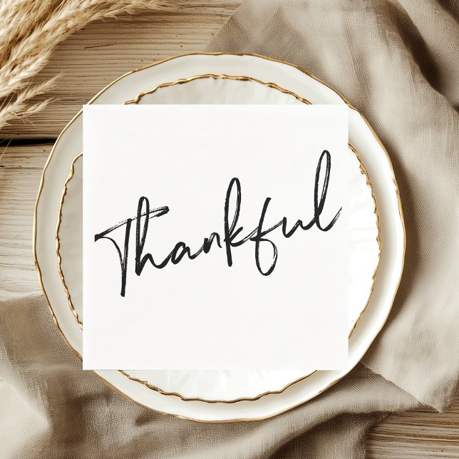 Serviette En Papier Thanksgiving Script minimaliste (Créateur téléchargé)