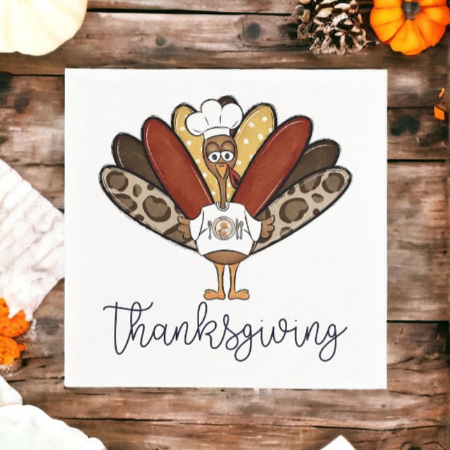 Serviette En Papier Thanksgiving Script Turquie Donner Merci Plate (Créateur téléchargé)