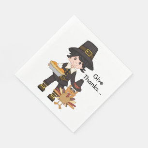 Serviette En Papier Thanksgiving/serviette/Turquie standard blanches