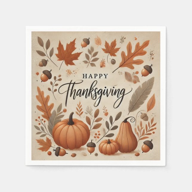 Serviette En Papier Thanksgiving Standard Cocktail Napkins (Devant)