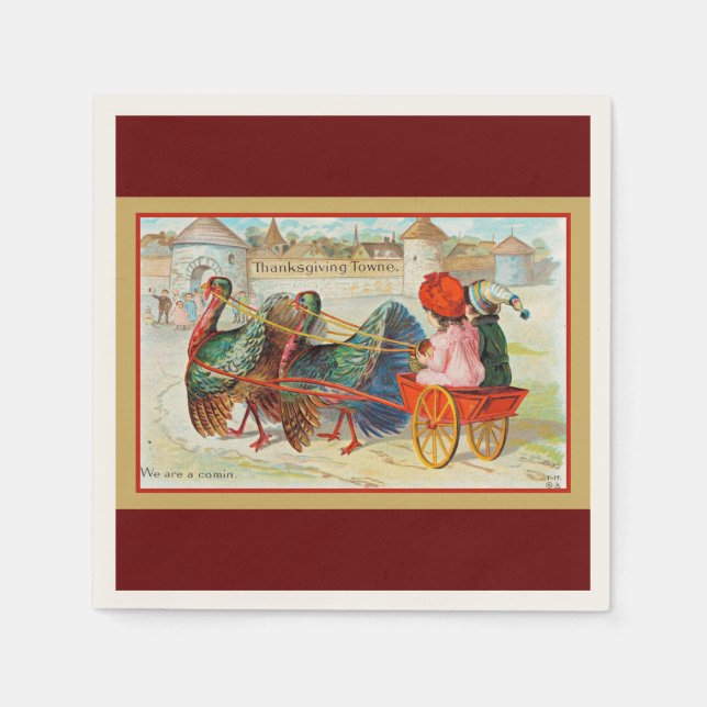 Serviette En Papier Thanksgiving Towne, salutations ! (Devant)