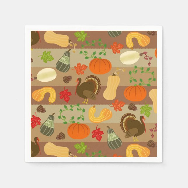 Serviette En Papier Thanksgiving Turkey (Devant)