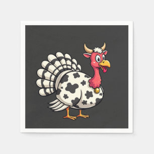 Serviette En Papier Thanksgiving Turkey Moo Cow Head Fundy Fall Family