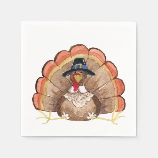 Serviette En Papier Thanksgiving Turquie (Devant)