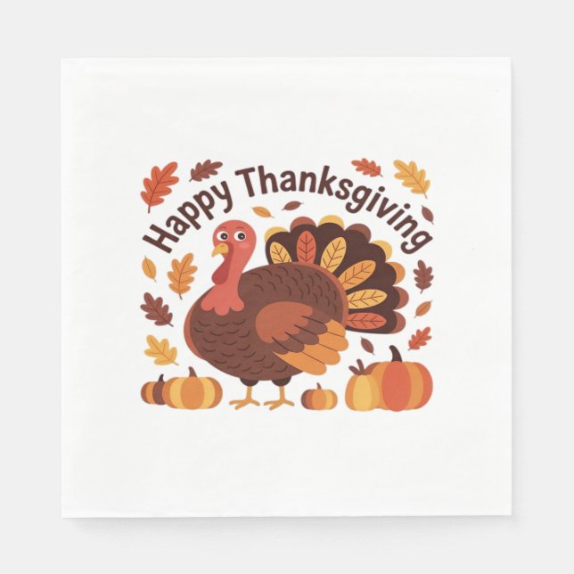 Serviette En Papier Thanksgiving Turquie - Automne Vacances Classic Ov (Devant)
