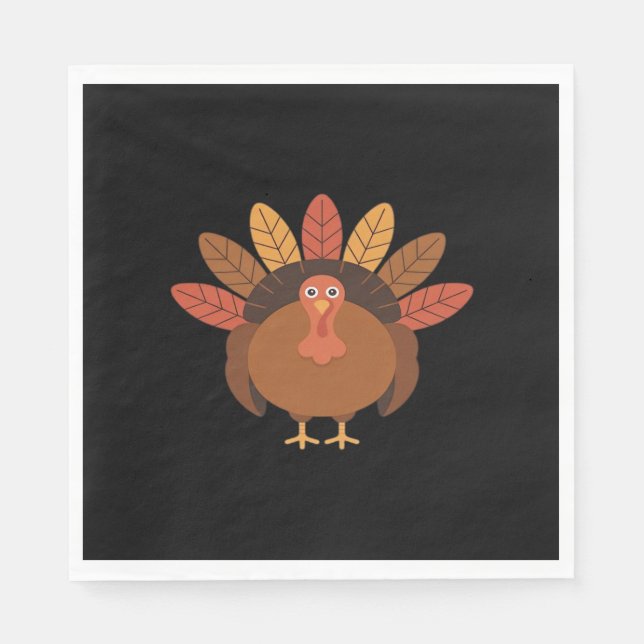 Serviette En Papier Thanksgiving Turquie - Automne Vacances Classique  (Devant)
