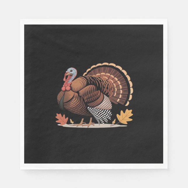 Serviette En Papier Thanksgiving Turquie - Automne Vacances Classique  (Devant)