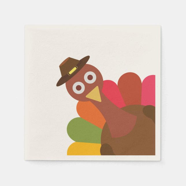 Serviette En Papier Thanksgiving Turquie. Drôle. Humour. (Devant)