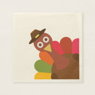 Serviette En Papier Thanksgiving Turquie. Drôle. Humour.