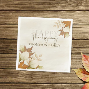 Serviette En Papier Thanksgiving Turquie Élégant Livre vert