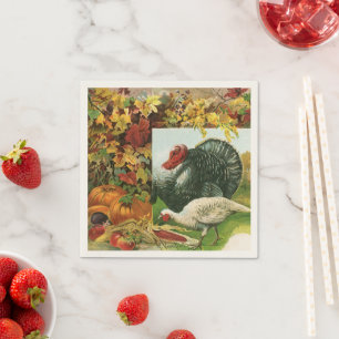Serviette En Papier Thanksgiving vintage, Déchets sauvages Couleurs d'