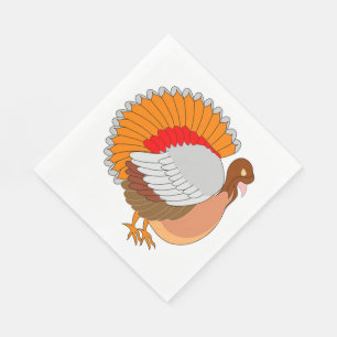 Serviette En Papier Thanksgiving/White Standard Luncheon Napkin/Turqui