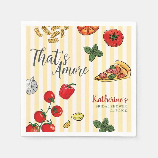 Serviette En Papier That’s Amore Italian Pizza and Pasta Bridal Shower (Devant)