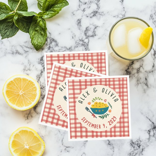 Serviette En Papier That's Amore Italian Food CUSTOM Plaid Wedding  (That's Amore Italian Food CUSTOM Plaid Wedding Napkins
)