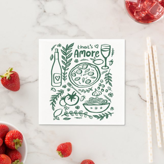 Serviette En Papier That's Amore Italian Food Cute BRIDAL SHOWER (En situation)