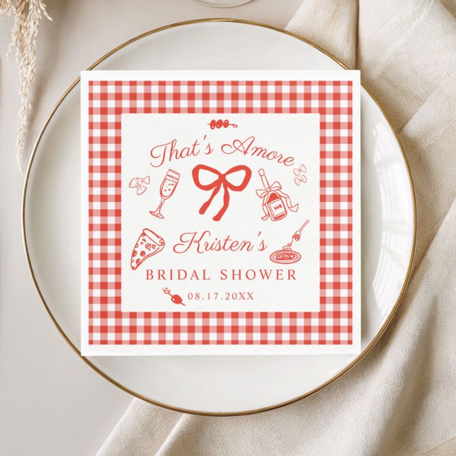 Serviette En Papier That's Amore Italian Pizza Bridal Shower (That's amore italian pizza bridal shower Paper naking)