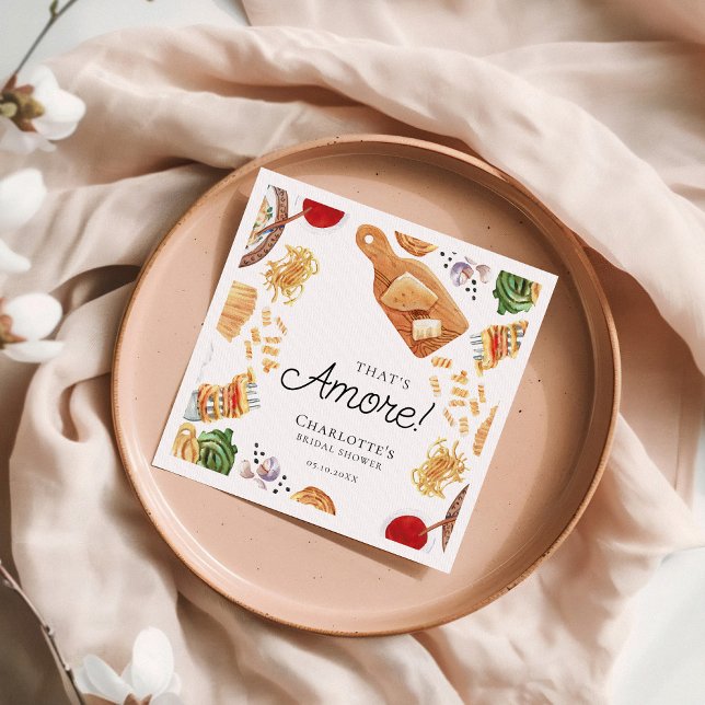 Serviette En Papier That's Amore Italian Script Bridal Shower (Créateur téléchargé)