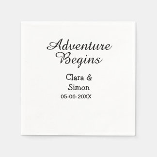 Serviette En Papier The adventure begins wedding couple name datsimple
