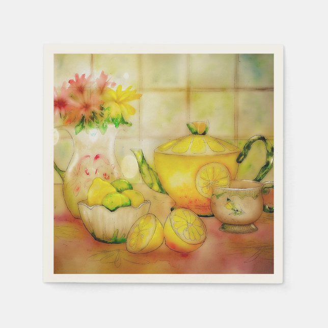 Serviette En Papier Thé au citron (Devant)