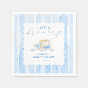 Serviette En Papier Thé Bébé au Ruban Bleu est en route Fête Prénatale