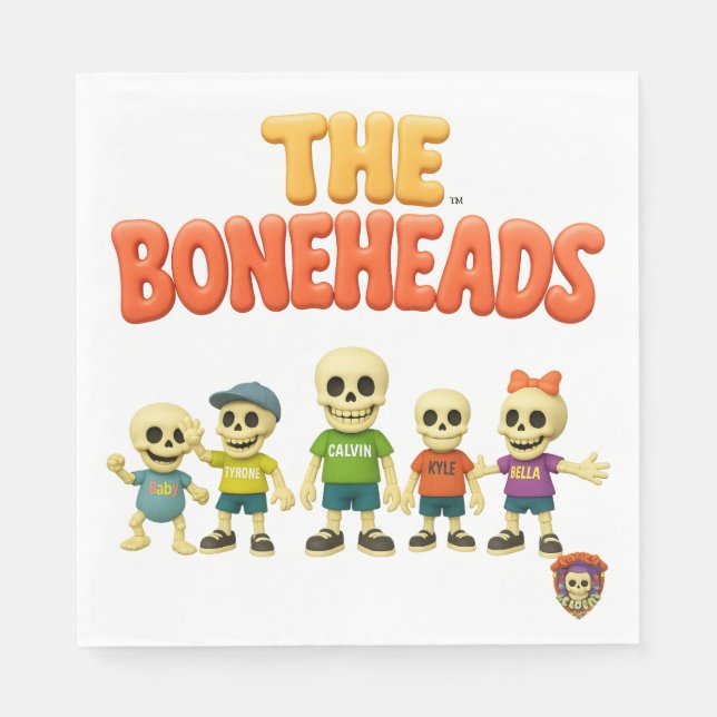 Serviette En Papier The Boneheads™ Bones Academy™ (Devant)