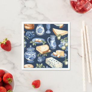 Serviette En Papier Thé dansant de Delft bleu