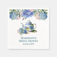 Thé de mariage aux hortensias bleus
