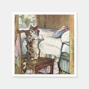 Serviette En Papier Thé de service de chat