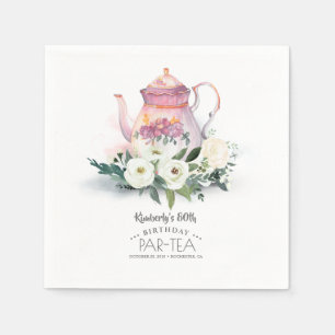 Serviette En Papier Thé Floral Anniversaire Par Thé