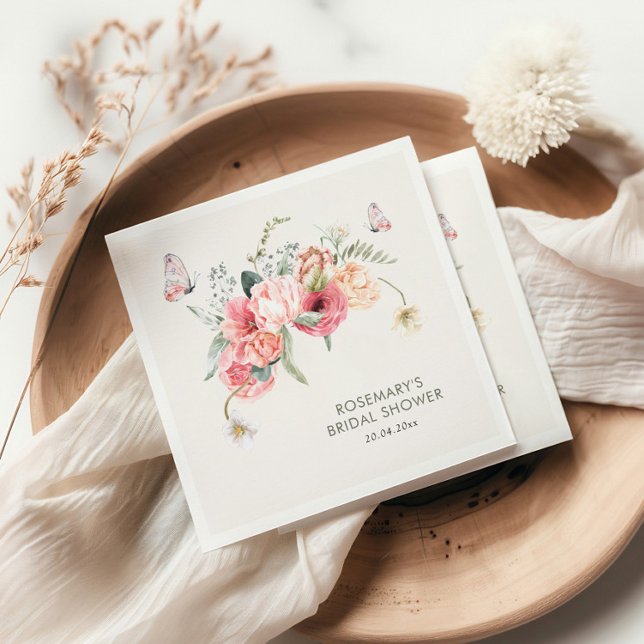 Serviette En Papier Thé Party Boho Floral Réception de Mariage (Créateur téléchargé)