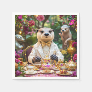 Serviette En Papier Thé Party de la loutre mignonne de fantaisie