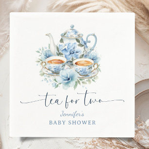 Serviette En Papier Thé pour deux Fête de bébé garçon Floral Bleu
