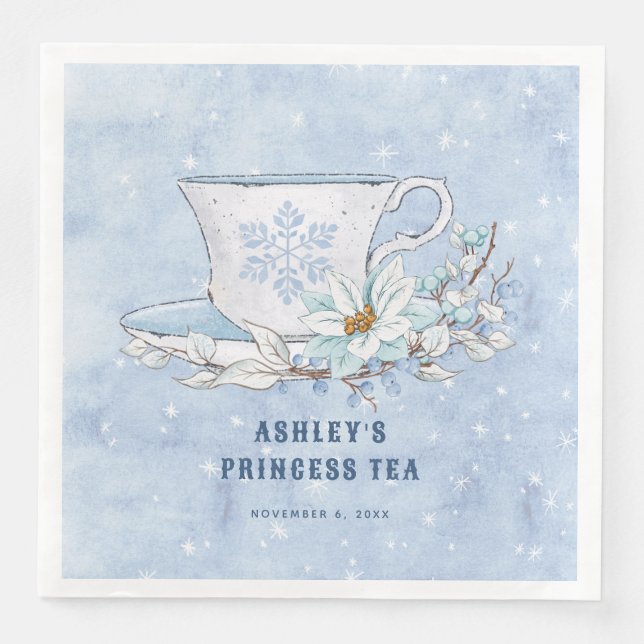 Serviette En Papier Thé princesse hivernale neige | Tea Cup (Devant)