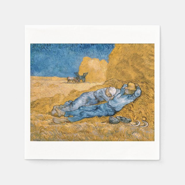 Serviette En Papier The Siesta 1890 par Vincent van Gogh (Devant)
