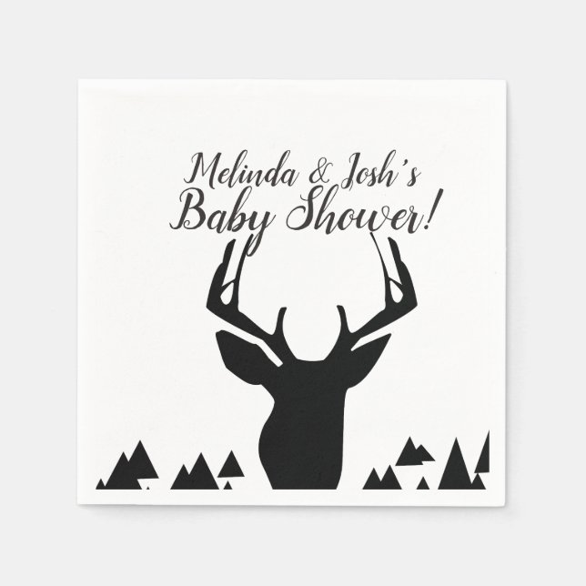 Serviette En Papier Thème anniversaire chasseur de cerfs géométriques (Devant)