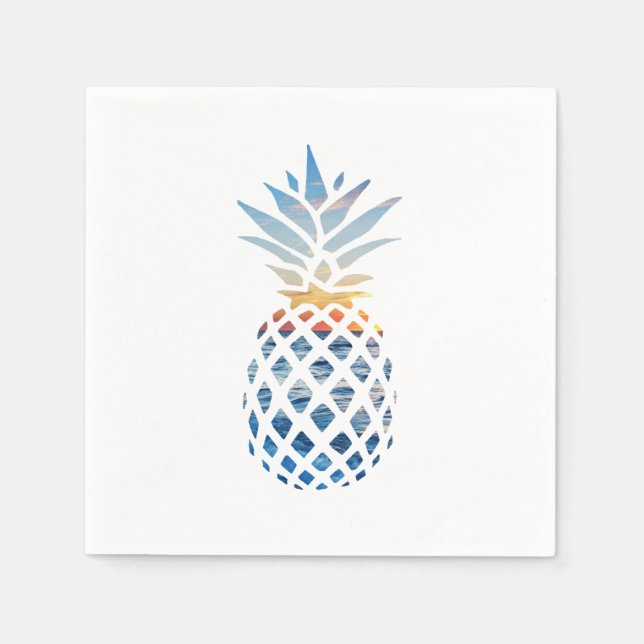 Serviette En Papier Thème Anniversaire de l'ananas tropical (Devant)