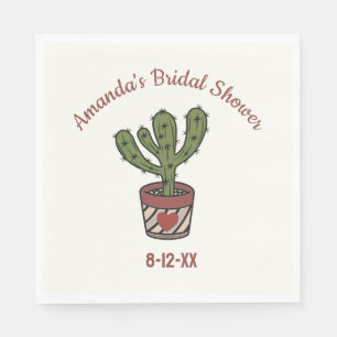 Serviette En Papier Thème Cactus Personnalisé pour une Mariée: Serviet