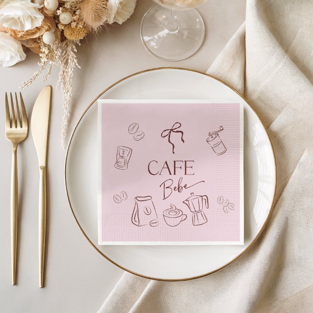 Serviette En Papier Thème Café Arc-en-ciel Rose Café Bebe Fille Baby S (Créateur téléchargé)